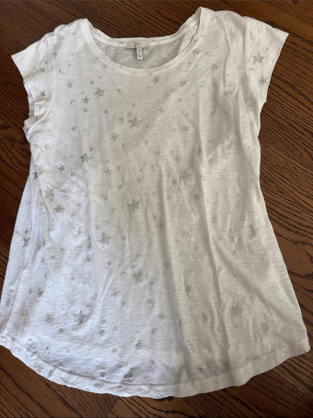 Joie White Tee with Silver Star Print